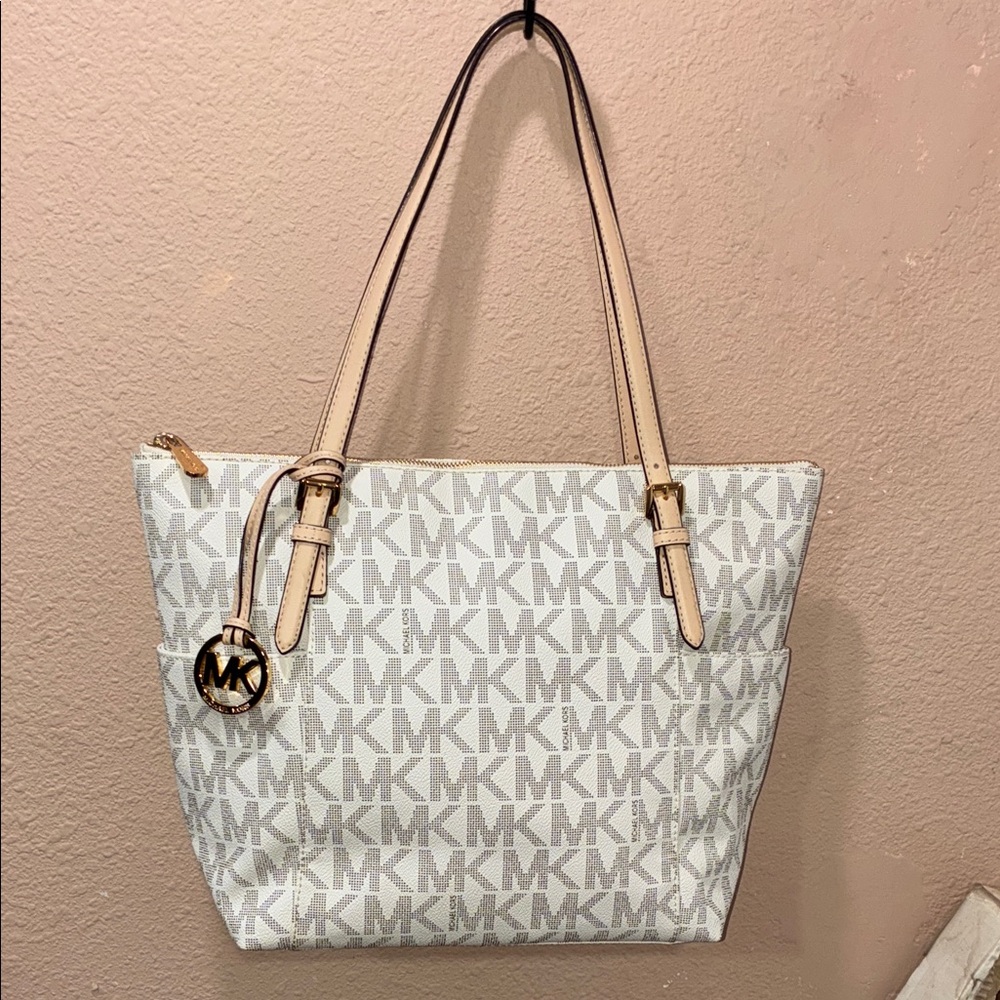 NWOT Michael Kors Cream and Tan Signature Tote